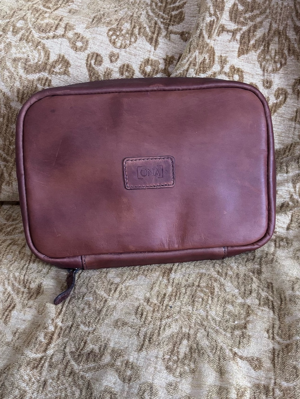 ONA Brown Leather Tech Bag